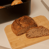 Porta Pão Lume Preto com Tampa de Bambu 9,5L